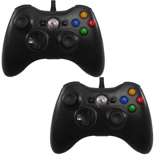 Kit com 2 Controles para Xbox 360 com Fio - Controle Xbox