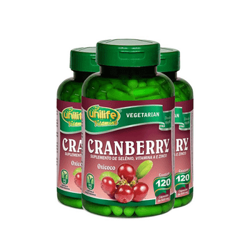 Kit com 3 Cranberry 120 Cápsulas Unilife