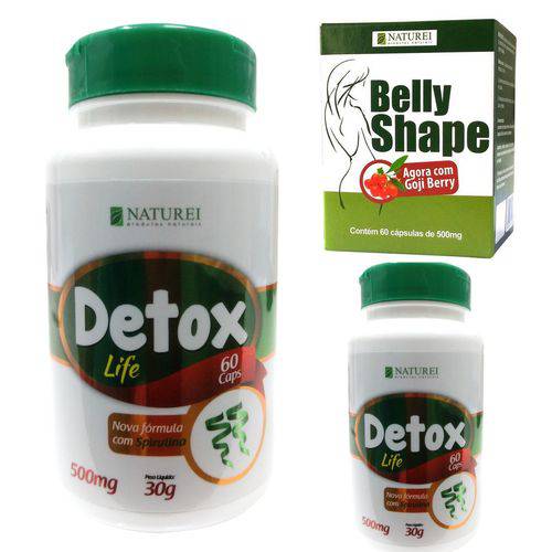 Kit com 2 Detox Life e 1 Belly Shape Natsu