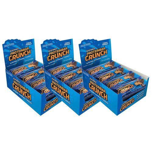 Kit com 3 Exceed Proteinbar Crunch Choco Pea Displays 12x30g
