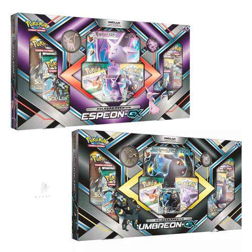 Kit com 2 Jogos Pokémon - Coleção Premium - Umbreon-GX e Espeon-GX