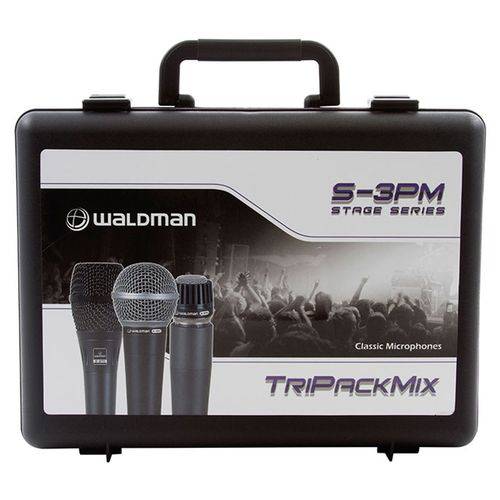 Kit com 3 Microfones S-3PM C/ Case Waldman