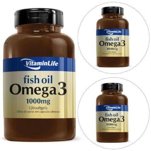 Kit com 3 Omega 3 1000mg -120 Cápsulas - Vitaminlife