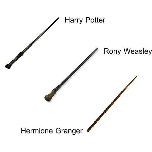 Kit com 3 Varinhas Harry Potter, Rony Weasley, Hermine Granger