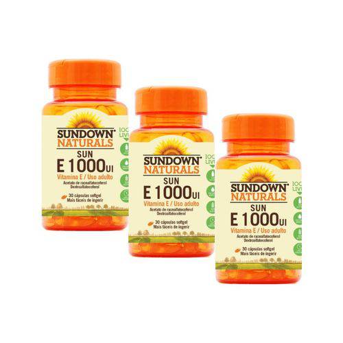 Kit 3 Vitamina e 1000 Ui Sundown 30 Cápsulas