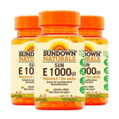 Kit com 3 Vitamina e 1000 IU - Sundown Vitaminas - 50 Cápsulas