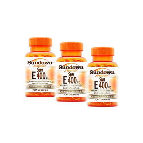 Kit com 3 Vitamina e 400 IU - Sundown Vitaminas - 100 Cápsulas
