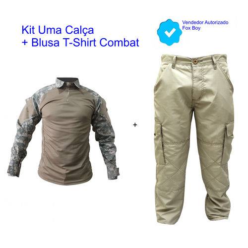 Kit Combat Shirt Caqui + Calca Poly Rib Stop