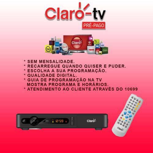 Kit Completo Claro TV Pré Pago com Recarga