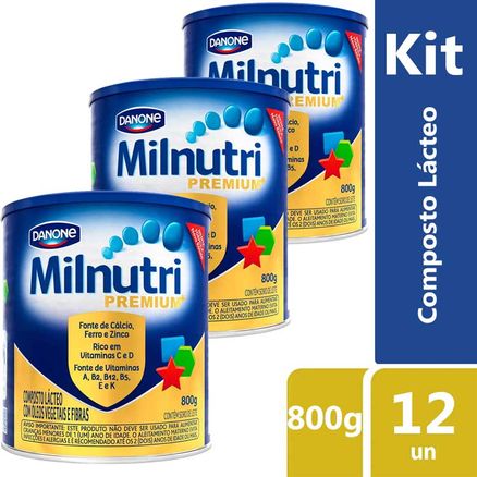 Kit Composto Lácteo Milnutri 800g 12 Unidades