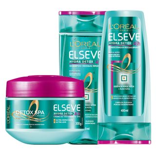 Kit Condicionador + Shampoo + Creme de Tratamento L'Oréal Paris Elseve Hydra-Detox Kit