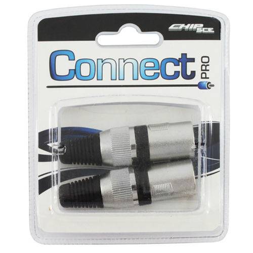Kit Connect Pro Cannon Macho Preto 0390016, 2 Peças - CONNECT PRO