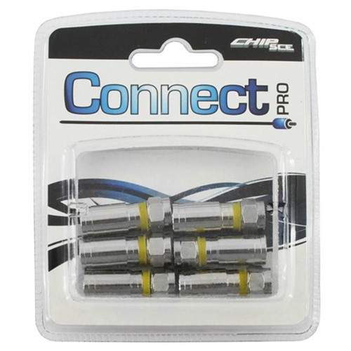 Kit Connect Pro Conector de Pressão RG59 0390007, 6 Peças - CONNECT PRO