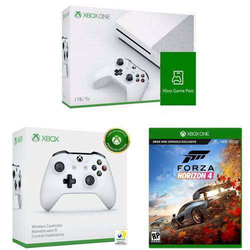Kit Console Microsoft Xbox One 1tb + Game Pass + Controle + Forza Horizon 4