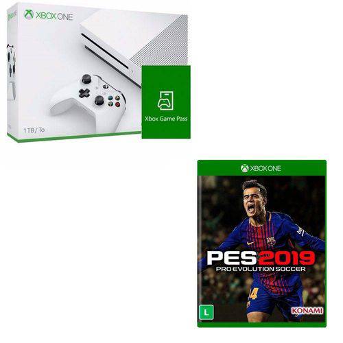 Kit Console Microsoft Xbox One S 1tb + Game Pass + Pes 2019