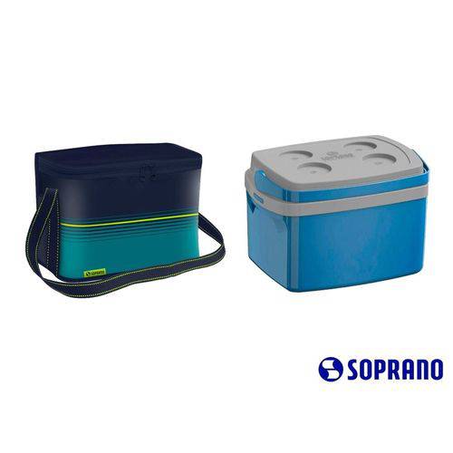 Kit Cooler 12l Azul com Bolsa Térmica 18l Azul