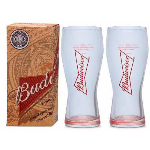 Kit 2 Copos de Cerveja Budweiser 400ml - Caixa Individual