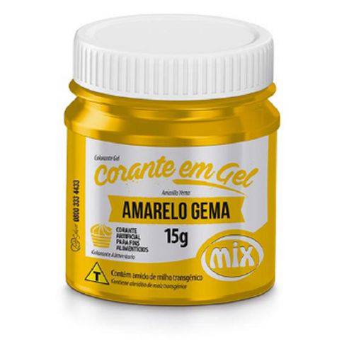 Kit Corante Gel Alimentício Mix 15g Amarelo Gema-16 Unidades