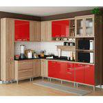 Kit Cozinha 10 Módulos com Tampo 5803-S2T - Sicília - Multimóveis Argila/vermelho