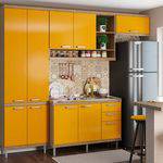 Kit Cozinha 4 Módulos 5840-s20- Sicília - Multimóveis - Argila / Amarelo