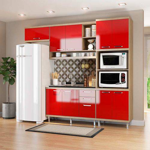 Kit Cozinha 4 Módulos 5828-S14 - Sicília - Multimóveis Argila/vermelho