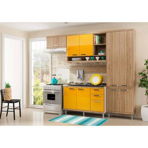 Kit Cozinha 5 Módulos 5838-S19- Sicília - Multimóveis Argila/amarelo