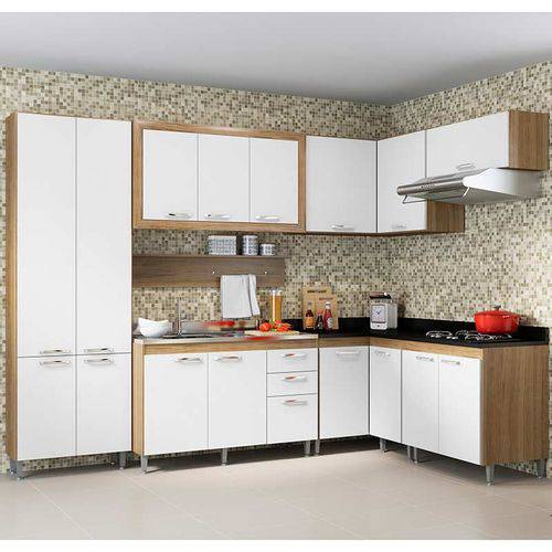 Kit Cozinha 8 Módulos 5714-T8 - Toscana - Multimóveis Argila/branco/preto