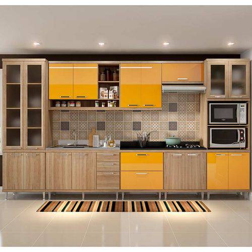 Kit Cozinha 8 Módulos 5806-S4 - Sicília - Multimóveis Argila/amarelo