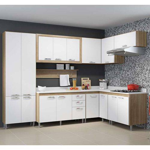 Kit Cozinha 9 Módulos 5715-t8t com Tampo - Toscana - Multimóveis Argila/branco/branco