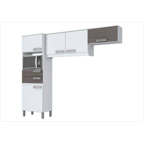 Kit Cozinha Compacta 05 Portas BE107 Branco/Gris - Briz