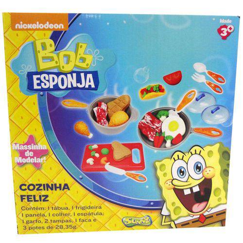 Kit Cozinha Feliz Bob Esponja 12pçs com Massinha Modelar Sunny - Mix8 612454