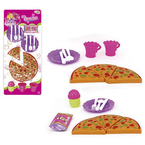 Kit Cozinha Infantil com Pizza e Acessorios Glam Girls Sortidos na Cartela Wellkids
