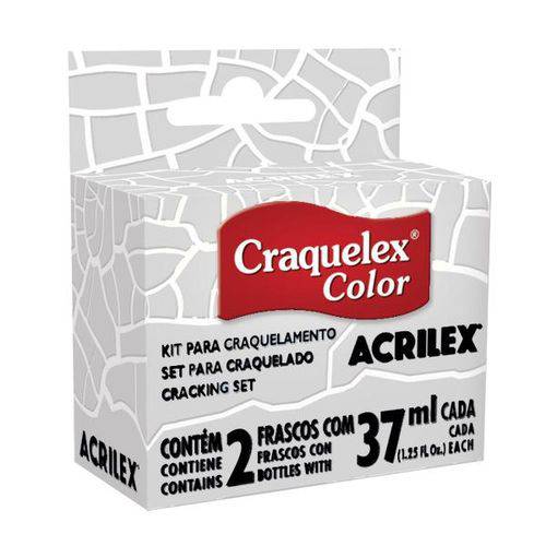 Kit Craquelex Color 2 Frascos 37 Ml Cada Acrilex Incolor 806
