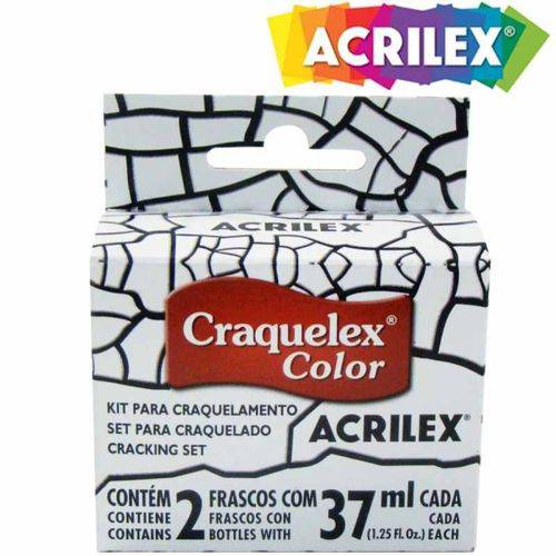Kit Craquelex Color 2 Frascos 37 Ml Cada Acrilex Incolor 806