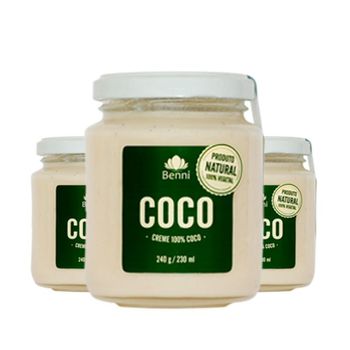 Kit 3 Creme de Coco 240g Benni Alimentos