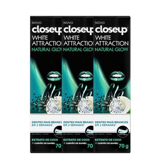 Kit Creme Dental Close Up White Attraction Natural Glow 3x70g