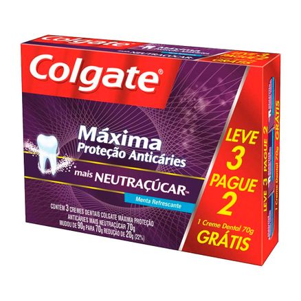 Kit Creme Dental Colgate Neutraçucar 70g Leve 3 Pague 2