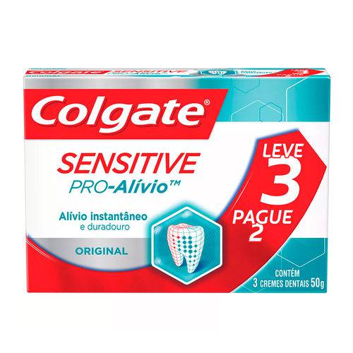 Kit Creme Dental Colgate Sensive Pró Alívio 3 Unidades 50g