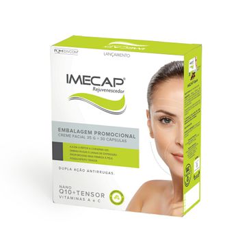 Kit Creme Facial Antirrugas Imecap Rejuvenescedor 35g + 30 Cápsulas Antissinais
