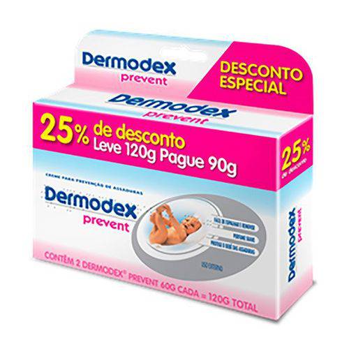 Kit Creme Preventivo de Assaduras Dermodex Prevent Leve 120g Pague 90g