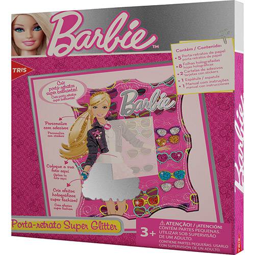 Kit Criativo Tris Barbie Porta Retrato Super Glitter