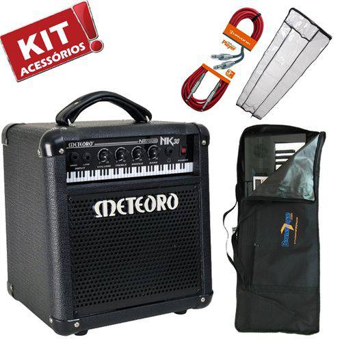 Kit Cubo Amplificador Teclado 30w Nitrous Nk30 Meteoro + Acessórios