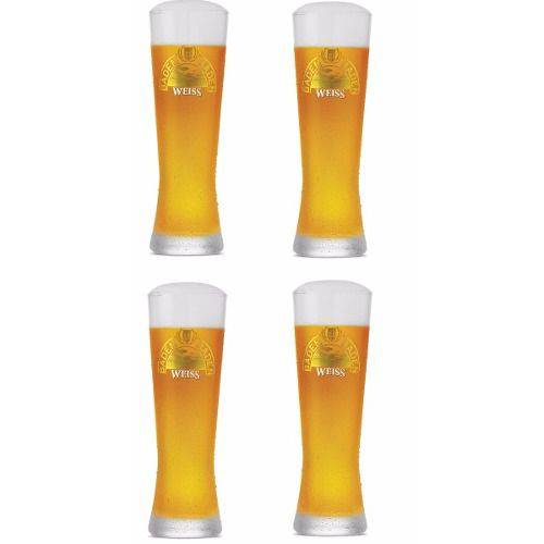 Kit de 4 Copos Taça 680 Ml de Vidro para Cerveja Weiss Baden Baden