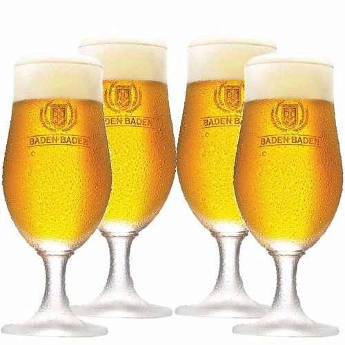 Kit de 4 Taças Cristal Baden Baden Copo Cerveja Oficial 370ml