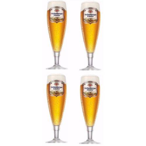 Kit de 4 Taças de Vidro para Cerveja Weltenburger Kloster 300ml