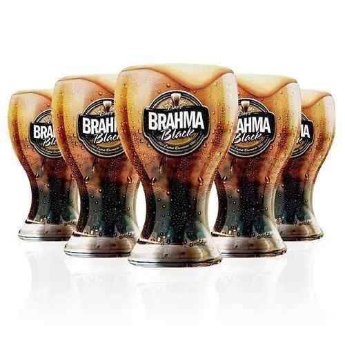 Kit de 6 Copos Oficial Cerveja Brahma Black 430 Ml