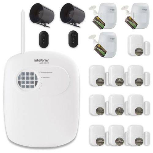 Kit de Alarme Intelbras 13 Sensores com Discadora por Telefone Fixo Sem Fio
