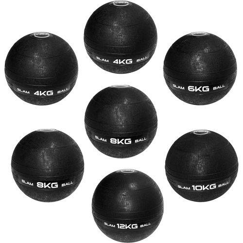 Kit de Bola Medicine Slam Ball para Crossfit 2x 4 Kg, 6 Kg, 2x 8 Kg, 10 Kg e 12kg Liveup Ls3004
