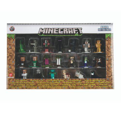 Kit de Bonecos Minecraft 4 Cm Nano Metalfigs com 20 Figuras Jada Toys