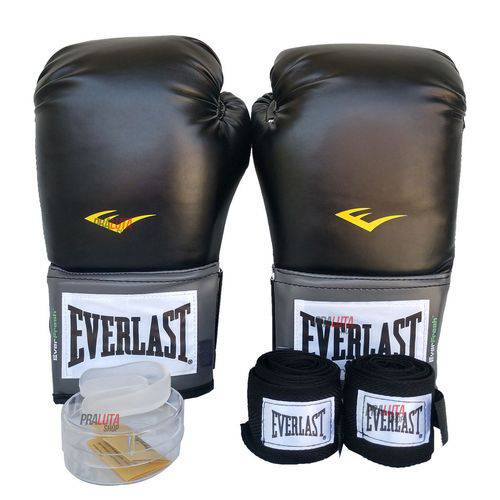 Kit de Boxe / Muay Thai 12oz - Preto - Training - Everlast